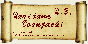 Marijana Bošnjački vizit kartica